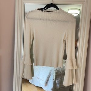 Better Be white sweater with flare sleeves